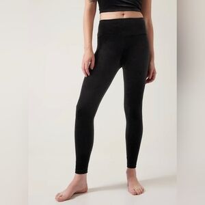 Athleta Elation black velvet tights leggings